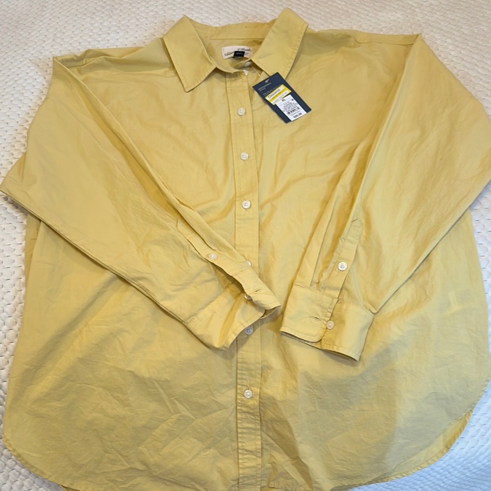 Men’s XL Universal Thread Yellow Casual Button Down Shirt NWT